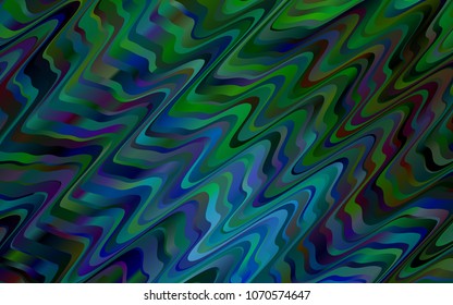 Dark Blue, Green vector template with bent lines. Creative illustration in halftone marble style with gradient. A completely new marble design for your business.