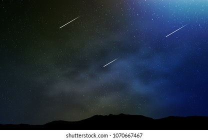 Dark Blue, Green vector template with space stars. Shining illustration with sky stars on abstract template. Pattern for astrology websites.