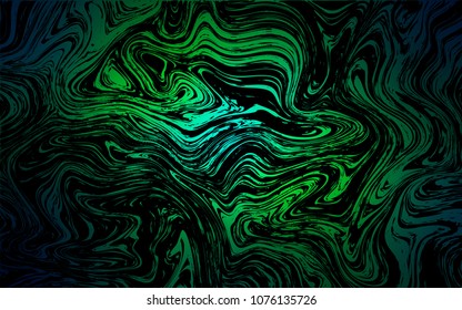 Dark Blue, Green vector template with bubble shapes. Creative illustration in halftone marble style with gradient. Marble style for your business design.