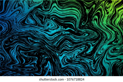 Dark Blue, Green vector template with bent ribbons. A vague circumflex abstract illustration with gradient. The template for cell phone backgrounds.