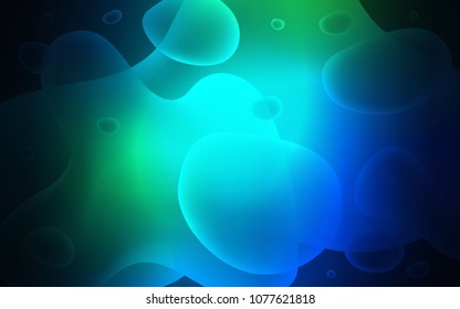 Dark Blue, Green vector template with bubble shapes. Glitter abstract illustration with wry lines. A completely new memphis design for your business.