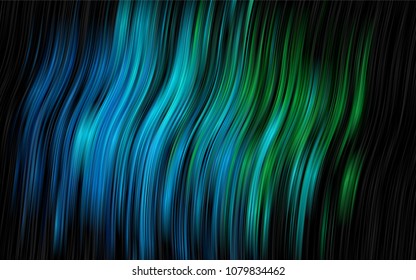 Dark Blue, Green vector template with bent lines. Glitter abstract illustration with wry lines. Brand-new design for your ads, poster, banner.