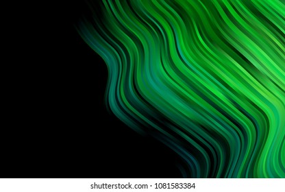Dark Blue, Green vector template with bent ribbons. Blurred geometric sample with gradient bubbles.  Pattern for your business design.