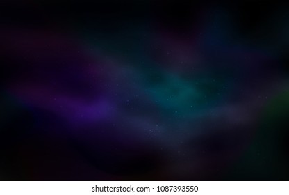 Dark Blue, Green vector template with space stars. Modern abstract illustration with Big Dipper stars. Best design for your ad, poster, banner.