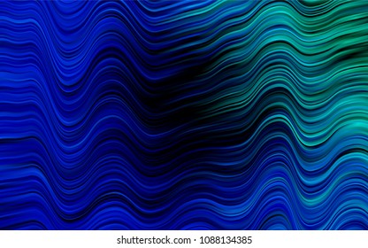 Dark Blue, Green vector template with bent ribbons. A sample with blurred bubble shapes. New composition for your brand book.