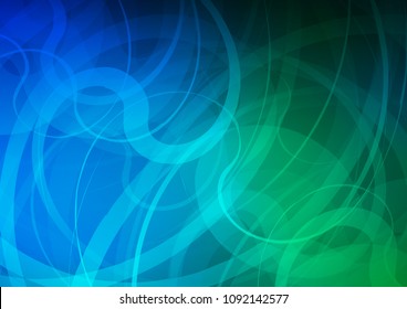 Dark Blue, Green vector template with lines, ovals. Colorful abstract illustration with gradient lines. A completely new marble design for your business.
