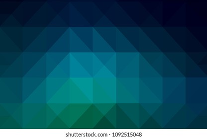 Dark Blue, Green vector template with gradient triangles. Glitter abstract illustration with an elegant triangles. Polygonal design for your web site.