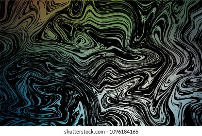 Dark Blue, Green vector template with lava shapes. Shining crooked illustration in marble style. A completely new template for your business design.
