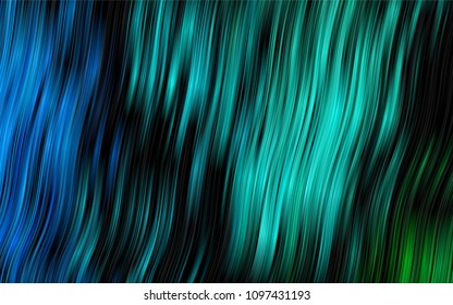 Dark Blue, Green vector template with abstract lines. Colorful abstract illustration with gradient lines. A new texture for your  ad, booklets, leaflets.