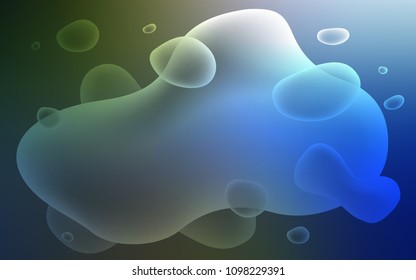 Dark Blue, Green vector template with lava shapes. A vague circumflex abstract illustration with gradient. Brand-new design for your ads, poster, banner.