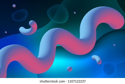 Dark Blue, Green vector template with liquid shapes. Glitter abstract illustration with wry lines. A completely new memphis design for your business.