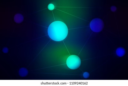 Dark Blue, Green vector template with circles, triangles. Abstract illustration with colorful discs and triangles. New design for ad, poster, banner of your website.