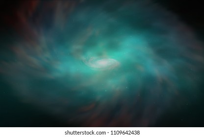Dark Blue, Green vector template with space stars. Glitter abstract illustration with colorful cosmic stars. Pattern for futuristic ad, booklets.