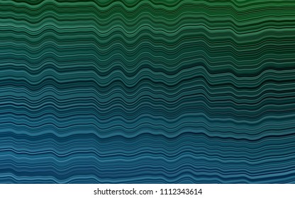 Dark Blue, Green vector template with bent ribbons. A vague circumflex abstract illustration with gradient. A completely new template for your business design.