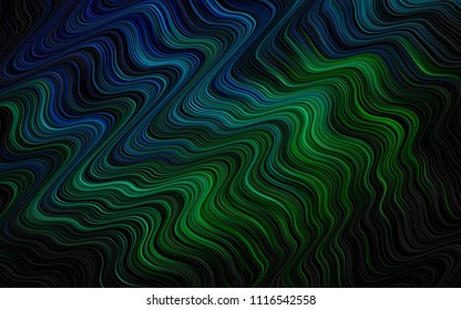 Dark Blue, Green vector template with bent lines. A completely new color illustration in marble style. Marble style for your business design.