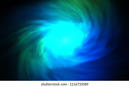 Dark Blue, Green vector template with space stars. Shining illustration with sky stars on abstract template. Smart design for your business advert.