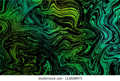 Dark Blue, Green vector template with bubble shapes. Blurred geometric sample with gradient bubbles.  Marble style for your business design.