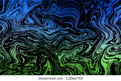 Dark Blue, Green vector template with abstract circles. Colorful abstract illustration with gradient lines. Marble style for your business design.