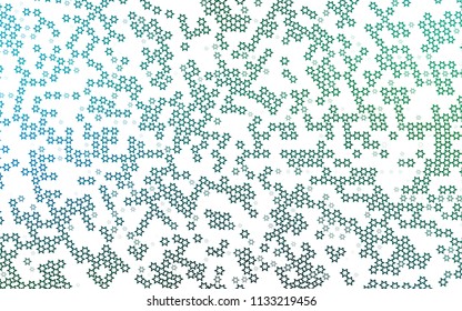 Dark Blue, Green vector template with sky stars. Modern geometrical abstract illustration with stars. The pattern can be used for websites.