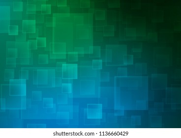 Dark Blue, Green vector template with crystals, rectangles. Modern abstract illustration with colorful rectangles. Pattern can be used for websites.