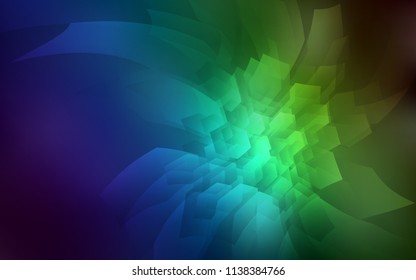 Dark Blue, Green vector template in hexagonal style. Illustration with set of colorful hexagons. New design for website's poster, banner.