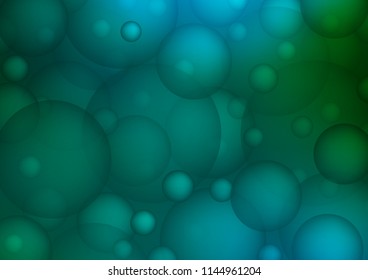 Dark Blue, Green vector template with circles. Abstract illustration with colored bubbles in nature style. Pattern can be used as texture of water, rain drops.
