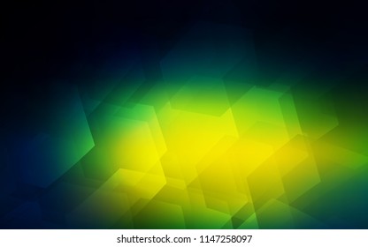 Dark Blue, Green vector template in hexagonal style. Illustration of colored hexagons on white surface. Pattern for ads, leaflets.