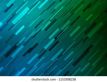 Dark Blue, Green vector template with repeated sticks. Lines on blurred abstract background with gradient. The pattern can be used as ads, poster, banner for commercial.