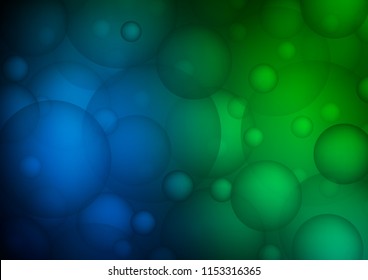 Dark Blue, Green vector template with circles. Modern abstract illustration with colorful water drops. New design for ad, poster, banner of your website.