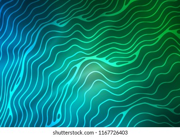 Dark Blue, Green vector template with bent lines. Colorful illustration in abstract marble style with gradient. The template for cell phone backgrounds.