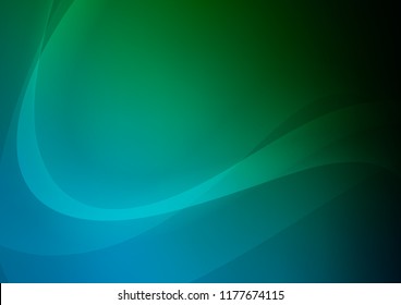 Dark Blue, Green vector template with bent lines. A sample with blurred bubble shapes. The best blurred design for your business.