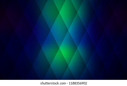 Dark Blue, Green vector template with crystals, rectangles. Beautiful illustration with rectangles and squares. Best design for your ad, poster, banner.
