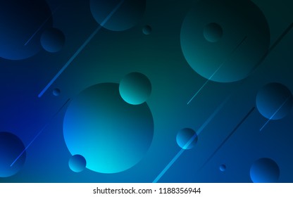 Dark Blue, Green vector template with circles. Blurred decorative design in abstract style with bubbles. Pattern can be used for futuristic ad, booklets.