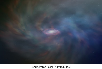Dark Blue, Green vector template with space stars. Glitter abstract illustration with colorful cosmic stars. Smart design for your business advert.