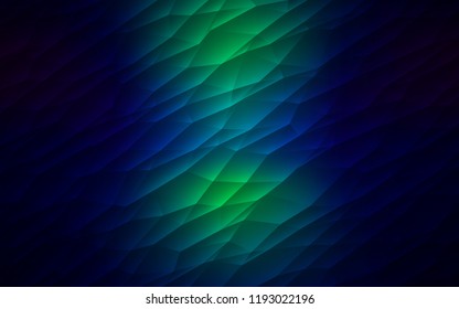 Dark Blue, Green vector template with crystals, triangles. Decorative design in abstract style with triangles. Pattern for commercials.