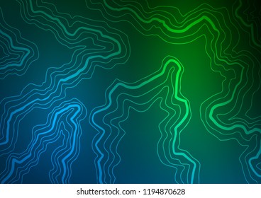 Dark Blue, Green vector template with bent ribbons. Glitter abstract illustration with wry lines. New composition for your brand book.