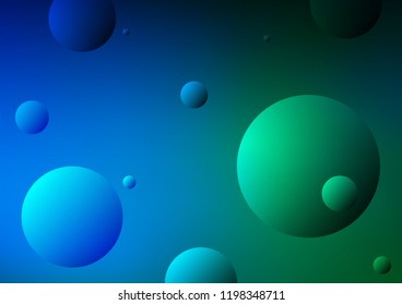 Dark Blue, Green vector template with circles. Beautiful colored illustration with blurred circles in nature style. New design for ad, poster, banner of your website.