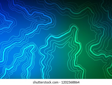 Dark Blue, Green vector template with liquid shapes. Glitter abstract illustration with wry lines. Pattern for your business design.