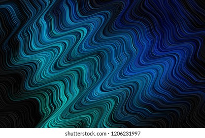 Dark Blue, Green vector template with abstract lines. A vague circumflex abstract illustration with gradient. The elegant pattern for brand book.