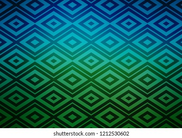 Dark Blue, Green vector template with diamonds, squares. Modern geometric abstract illustration with lines, squares. Backdrop for TV commercials.
