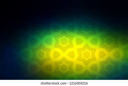 Dark Blue, Green vector template with sky stars. Blurred decorative design in simple style with stars. Best design for your ad, poster, banner.