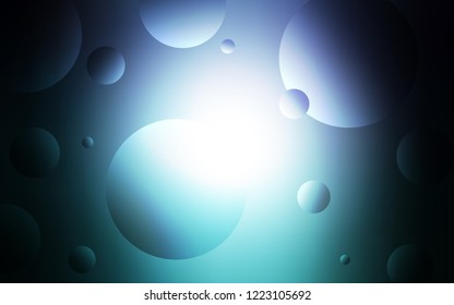 Dark Blue, Green vector template with circles. Blurred decorative design in abstract style with bubbles. Completely new template for your brand book.