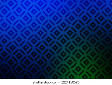 Dark Blue, Green vector template with sticks, squares. Colorful decorative design in simple style with lines, rhombuses. Pattern for business booklets, leaflets.