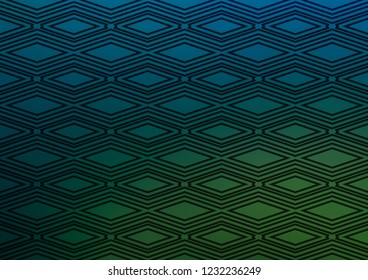 Dark Blue, Green vector template with sticks, squares. Colorful illustration with lines, cubes on abstract template. Pattern for business booklets, leaflets.