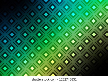 Dark Blue, Green vector template with sticks, squares. Colorful illustration with lines, cubes on abstract template. Pattern for business booklets, leaflets.