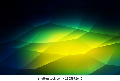 Dark Blue, Green vector template with crystals, triangles. Abstract gradient illustration with triangles. Pattern can be used for websites.