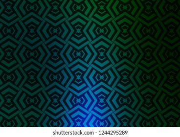 Dark Blue, Green vector template with repeated sticks. Glitter abstract illustration with colored sticks. Pattern for ads, posters, banners.