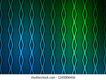 Dark Blue, Green vector template with sticks, squares. Colorful illustration with lines, cubes on abstract template. Best design for your ad, poster, banner.