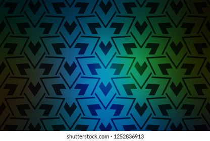 Dark Blue, Green vector template with lines, triangles. Glitter abstract illustration with triangular shapes. Modern template for landing page.