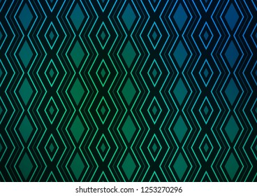 Dark Blue, Green vector template with sticks, squares. Colorful decorative design in simple style with lines, rhombuses. Backdrop for TV commercials.